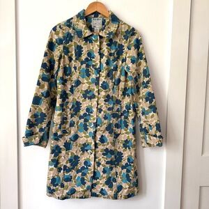 Y2K Old Navy Floral Long‎ Coat Womens S Cottage Twee Maximalist Mod Retro Granny